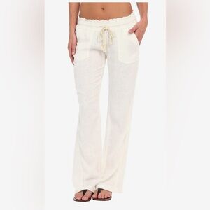 Roxy Oceanside Linen Pants- White